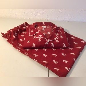 Disney Store Men’s 2-Piece Red with White Mickey Mouse Pyjamas size XL